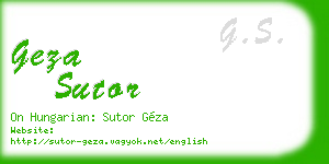 geza sutor business card